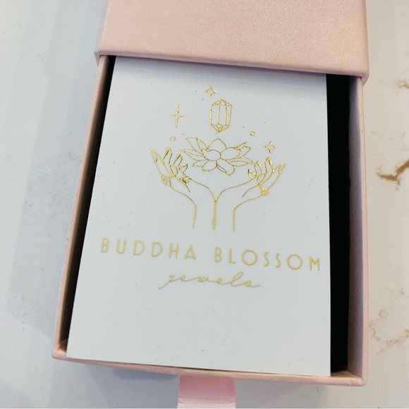 Buddha Blossom Dangling Crystal Chakra Necklace On A Gold Chain New In Box - Picture 6 of 6